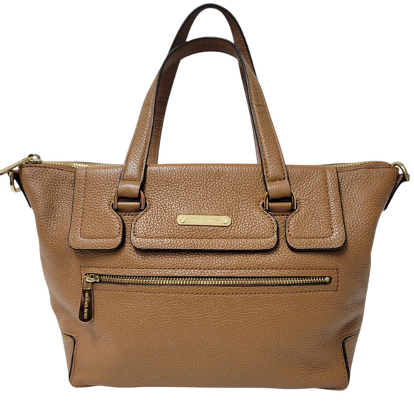 Michael Kors Mackenzie Leather Satchel Tote Medium Bag 38T7XMZS2L Brown. - Picture 1 of 12